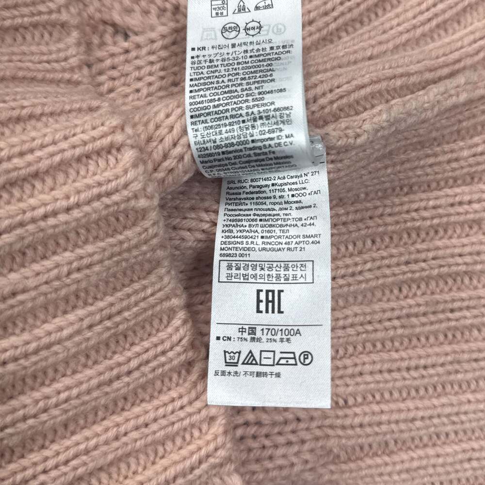Women's GAP Long Sleeve Blush Pink Cable High Neck Mock Sweater Size L - Picture 5 of 10
